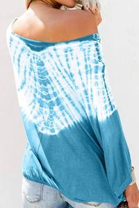 Venta al por mayor verano túnica floral Vestidos cortos manga larga Tie Dye dulce estilo botón decoración tejido cintura natural lavable - Product Image 2