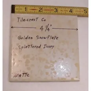 1 pieza de copo de nieve dorado de 4-1/4 \ "azulejo de cerámica mate TILECREST marfil salpicado para Interior para dormitorio sala de estar supermercado habitación - Product Image 1