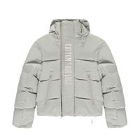 Veste matelassée unisexe personnalisée en nylon enduit écologique imperméable avec doublure en laine, vente en gros, parka décontractée d'hiver pour le streetwear