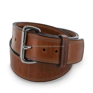 Ceinture décontractée pour hommes en cuir texturé peint à la main marron OEM prix de gros ceinture décontractée et accessoires en cuir sur mesure - Product Image 1