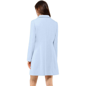 Abrigo de Mujer con Cuello Peter Pan, Diseño Moderno, Material de Lana, Impresión Personalizada, Bolsillos Delanteros, Doble Botonadura, Forro de Seda, Colección 2026 - Product Image 5
