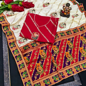 Nouveau lancement : Saree Dhwaja Export Panetar en organza doux, tenue de soirée formelle du Gujarat pour femmes - Product Image 1