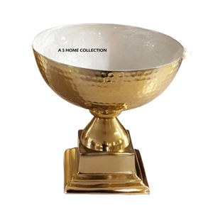 Bol en métal aluminium de qualité supérieure, prix d'usine avantageux, pour la vaisselle de mariage, texture martelée - Product Image 1