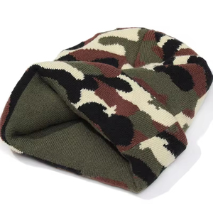 Fabricante de gorros acrílicos, gorros de camuflaje de invierno personalizados, gorros de pescador de punto de camuflaje, gorro con logotipo personalizado - Product Image 5