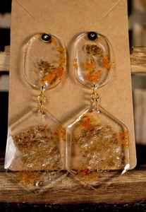 Pendientes coloridos de resina, pendientes de aro grandes gruesos de acrílico sólido para mujer, joyería cuadrada Vintage chapada en oro, caliente - Product Image 4