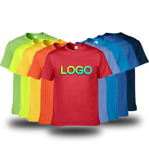 Camiseta de Algodón 100% Transpirable y Ecológica de Alta Calidad, 180 g/m², Diseño Sólido, Impresión de Logotipo Personalizado, Tejido de Punto para Hombre, Venta al por Mayor - Product Image 1
