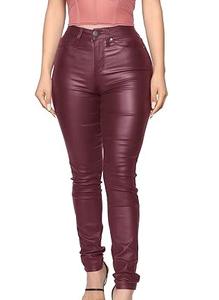 Solid Color Stretchy <b>Women</b> Leather <b>Pants</b> Full Length Outdoor Wear Woman 100% Genuine Cowhide Leather <b>Pants</b> <b>For</b> Girls Breathable - Product Image 6