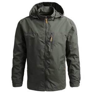 Veste coupe-vent Softshell à la mode pour hommes haute respirante Anti-UV crème solaire hiver utilisation extérieure Letterman Patchwork Zip - Product Image 1