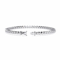 Bracelet tennis en diamants ronds à double rangée certifiés IGI, cultivés en laboratoire, en argent sterling 925 massif