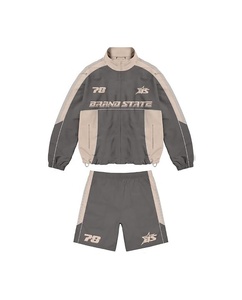 Conjunto de Chaqueta Cortavientos y Pantalones Cortos Deportivos Personalizados para Hombre, Traje de 2 Piezas de Nailon, Ropa Deportiva Ligera de Verano, OEM ODM - Product Image 1