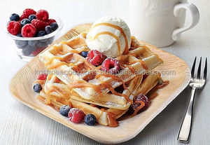 Assiettes carrées en feuilles de palmier d'arec de 6 pouces en gros, assiettes à dessert durables, assiettes naturelles, assiettes à collation pour hôtels et restaurants - Product Image 2