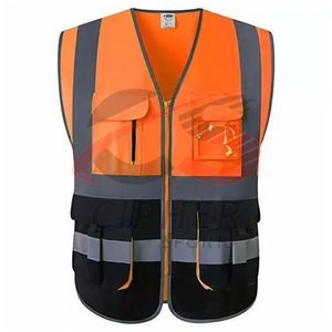Gilet de travail réfléchissant en tissu sur mesure Gilet de sécurité routière Vêtements réfléchissants de qualité supérieure Gilet de travail Hi Viz - Product Image 5