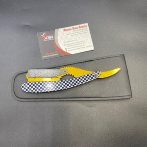 Maquinilla de afeitar recta de peluquero profesional de acero inoxidable con logotipo personalizado de alta calidad, cuchillo de hoja expuesta única - Product Image 6