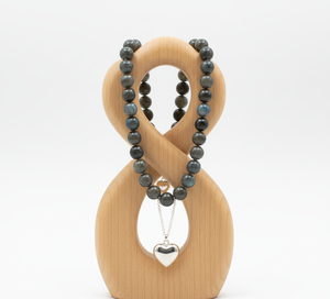 Collar de moda de plata 925 de 18 pulgadas para mujer, diseño anudado a mano con piedra de labradorita Natural curativa con cuentas de agua dulce - Product Image 6