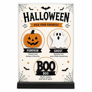 Halloween Table Decorations Pumpkin Ghost Centerpiece Trick or Treat Wooden Table Sign Party Decor for Halloween Party - Product Image 6