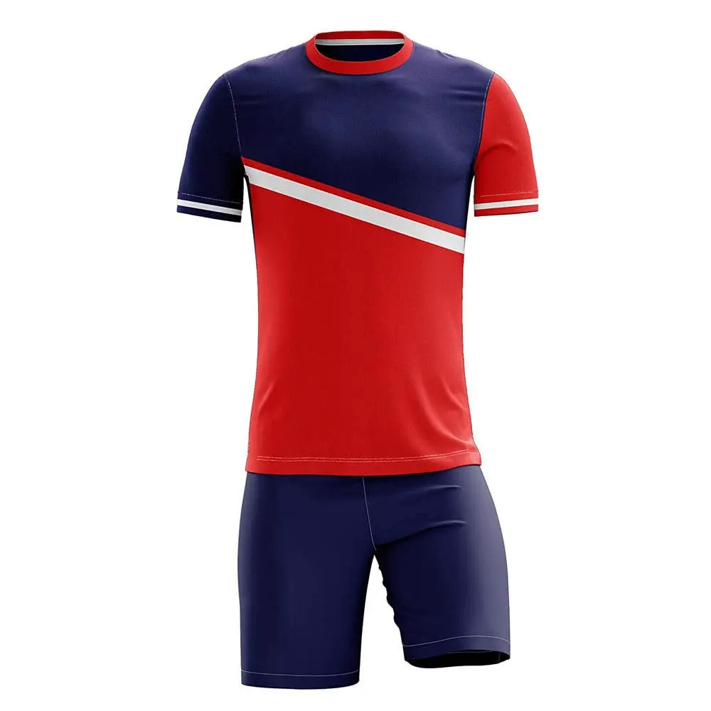 Nuevo diseño elegante, camiseta y pantalones cortos gráficos y letras, conjuntos de uniformes de fútbol/precio al por mayor, ropa de fútbol, camiseta de fútbol para hombres