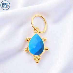 ขั้วต่อแบบ DIY สวยงามสำหรับเครื่องประดับทำจากหินอัญมณีเทอร์ควอยซ์ขนาดเล็ก - Product Image 1