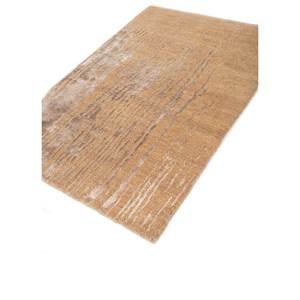 Alfombra Kavi Beige y Marrón Anudada a Mano de Lana y Seda de Bambú, Diseño Free Verse, 10 mm de Grosor, Rectangular, para Hogar o Pasillo - Esk-376 - Product Image 2