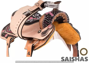 Selle en cuir véritable légère de qualité supérieure fabriquée à la main de style occidental pour la performance de rodéo de course de baril - Product Image 5