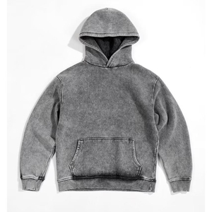 Nouveauté 2026 – Sweat à capuche homme en molleton 100 % coton, délavé et vieilli, avec logo personnalisé – Idéal pour l'hiver - Product Image 1