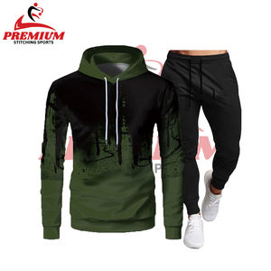Chándal polar lavado ácido unisex con logotipo personalizado, sudadera y pantalones de talla grande para hombre, sudadera de entrenamiento de calentamiento al por mayor - Product Image 4