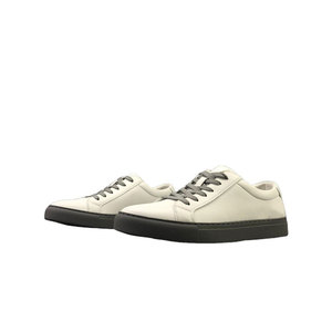 Stylish Solid Lace-Up <b>Sneakers</b> Genuine <b>Leather</b> Cowhide Midsole Breathable Design for Comfortable Everyday Walking Casual Use - Product Image 1