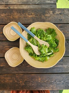 Bol en bambou forme de fleur vaisselle naturelle attrayante présentation de repas décoration produits vietnamiens en gros écologiques - Product Image 3