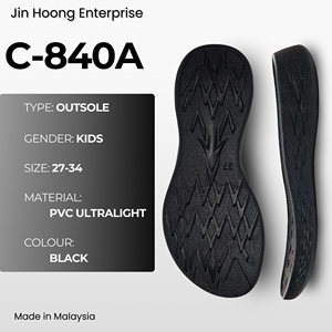 Jin Hoong Kids' C-840A Black <b>PVC</b> Ultralight Outsole Lightweight Comfortable Durable Anti-Slip Water Resistant Flexibility High - Product Image 1