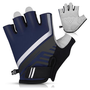 ถุงมือปั่นจักรยานดีไซน์ใหม่ ซับแรงกระแทกด้วยเมมโมรี่เจล ถุงมือปั่นจักรยานแบบไร้นิ้ว ระบายอากาศได้ดี รับสกรีนโลโก้ - Product Image 1