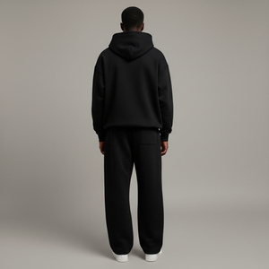 Chándal Deportivo Personalizado al por Mayor de Alta Calidad OEM, con Capucha, Lavado Ácido, Corte Ajustado, Transpirable, Estampado, Negro, Premium, a la Moda - Product Image 5