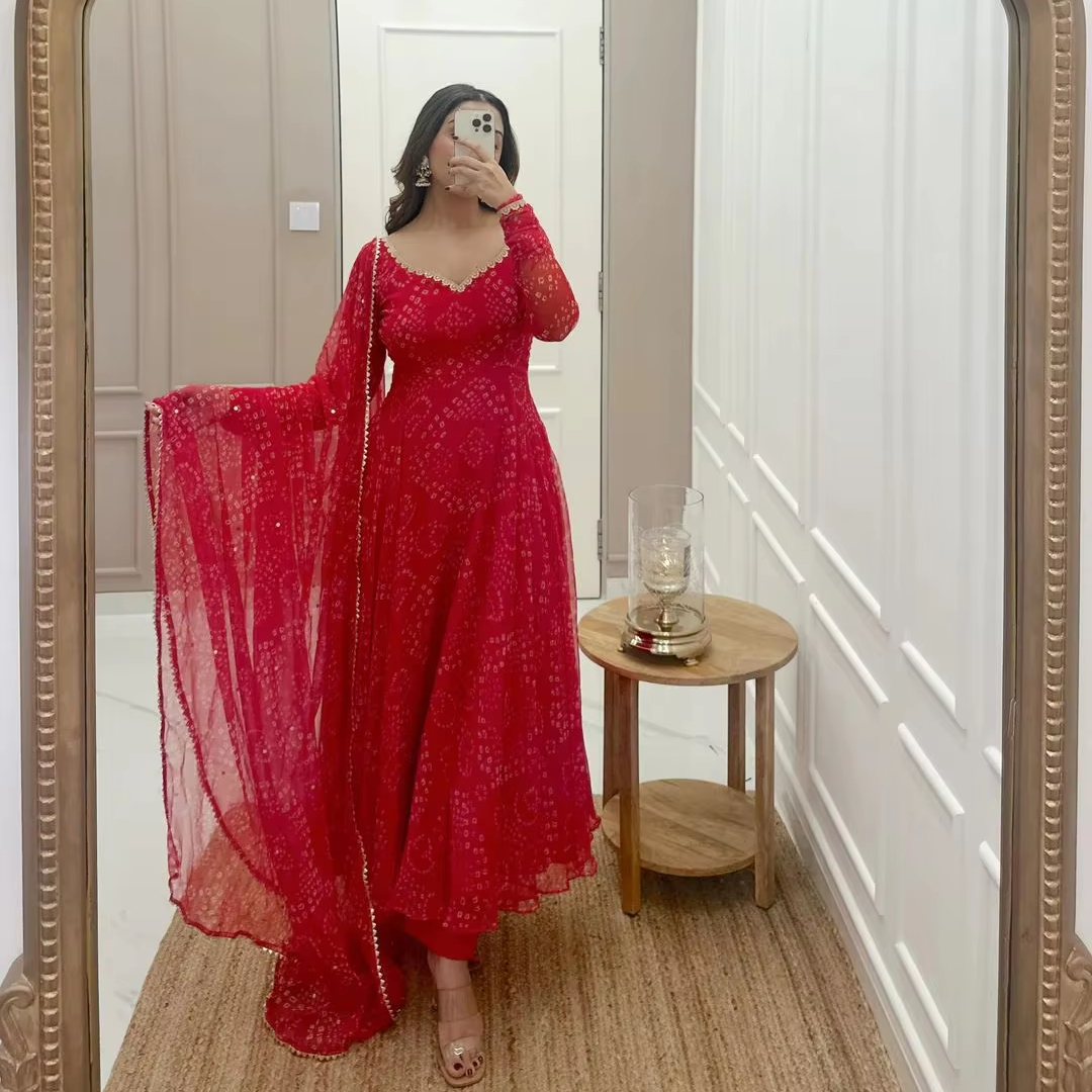 Elegant Georgette Flower Maxi Dress | Summer Casual Wear
