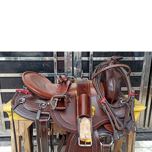 Nouvelle selle de cheval de haute qualité, premium, de style western, en cuir, pour l'endurance - Product Image 6