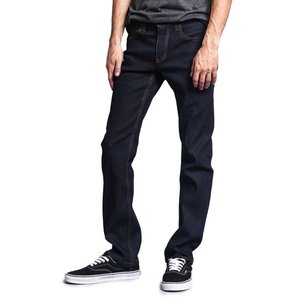 Jeans de Mezclilla Cruda sin Lavado de Corte Recto DL980 para Hombre, Color Índigo Negro Azulado, Transpirables, Ligeros, Casuales, para Verano e Invierno, 100% - Product Image 2
