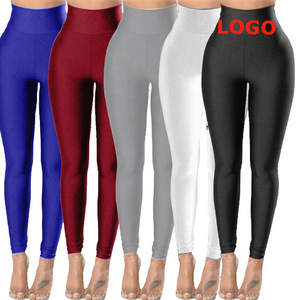 Pantalon de yoga grande taille uni, taille haute élastique, anti-transpiration, anti-odeur, en Spandex/Polyester, pour la course, la danse et le fitness, vente en gros - Product Image 5