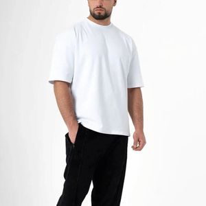 เสื้อยืดผ้าฝ้าย100 220 GSM สำหรับผู้ชายเสื้อยืดพิมพ์ลายสกรีนเสื้อยืดโอเวอร์ไซส์โชว์ไหล่ - Product Image 1