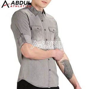 Services OEM, chemise en jean pour homme de haute qualité, design personnalisé, nouvelle conception de chemise en jean pour homme - Product Image 3