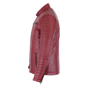 Automne hiver hommes couleur unie en cuir moto veste 5XL fermeture éclair manteau col montant à manches longues Style de rue tissu Blazer - Product Image 4