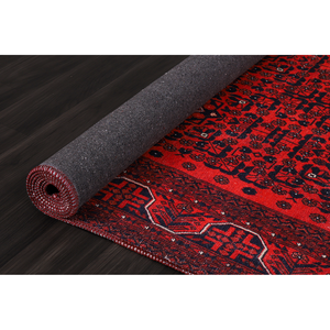 Tapis de salon rectangulaire grand format 9x12, lavable, rouge, traditionnel, Netline Home NH1317 - Product Image 2