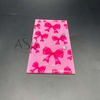 Plaques à cils en acrylique rose avec nœuds et aimants, impression de logo personnalisée, service OEM, vente en gros de plaques à cils