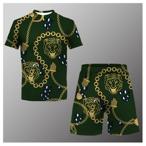 Conjunto corto de hombre con estampado africano de último diseño, chándal Dashiki/Tops/pantalones cortos para deporte y ocio, ropa de calle masculina de verano - Product Image 3