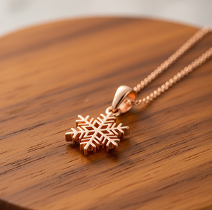 <b>Simple</b> 925 Sterling Silver <b>Necklace</b> Vermeil Snowflake Pendant Rose <b>Gold</b> Plated High Link Daily Wear Fine <b>Necklaces</b> Christian - Product Image 3