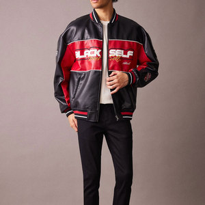 Veste en cuir pour hommes à emballage personnalisé imperméable de bonne qualité concevez votre propre industrie tendance veste en cuir de motard pour hommes - Product Image 5