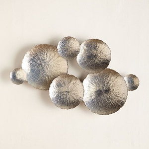 Placas de aluminio de la mejor calidad, escultura de pared abstracta geométrica, bordes irregulares, fiesta plateada, boda, arte de pared, acento, hecho a mano a granel - Product Image 3