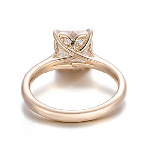 Bague de fiançailles solitaire en or rose 14 carats de haute qualité, certifiée IGI, couleur DEF, clarté VS-VVS, 1 carat, taille coussin, diamant de laboratoire - Product Image 4