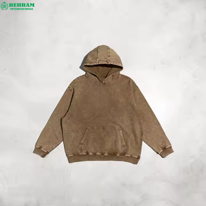 Sweat à capuche unisexe oversize 500 GSM en molleton de coton bouclette respirant et écologique, style streetwear vintage pour l'hiver - Product Image 2