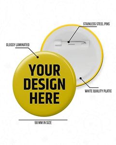 Customised Personalized Photo & Logo Printed Pin Badges Modern Style <b>Personalised</b> Size 58mm for Events & Parties - Product Image 3