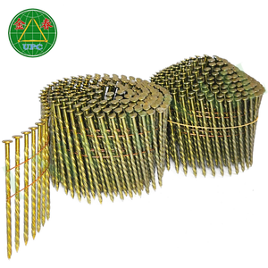15 Degree Coil <b>Nails</b> 2-1/2" x 0.131, 4500pcs Screw Shank Style Yellow Coating For Pallet Pneumatic <b>Nail</b> <b>Gun</b> From Vietnam Factory - Product Image 1