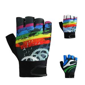 Gants de cyclisme mi-doigts pour hommes de haute qualité, avec logo personnalisé sublimé, en cuir souple, pour sports d'hiver en extérieur - Product Image 2
