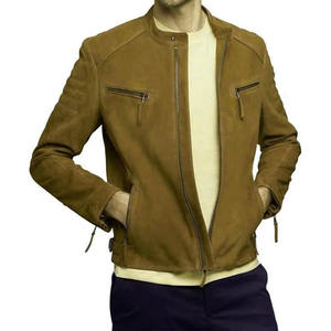 Suede Brown <b>Men</b> Real Leather <b>Jackets</b> High Quality Leather Suede <b>Biker</b> <b>Jacket</b> Perfect for All Season Suede Leather Bomber <b>Jacket</b> - Product Image 2