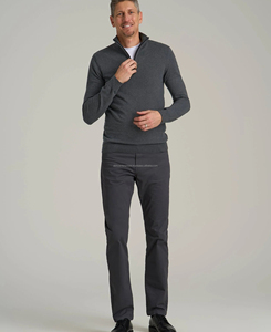 Sweat-shirt pour homme de qualité supérieure, 270 grammes, poids lourd, demi-zip, 100% coton, coupe ajustée, motif uni, logo brodé, style formel - Product Image 3
